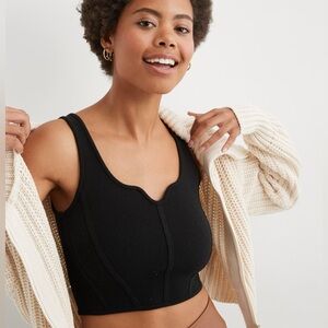 Aerie: Black sweater corset style cropped tank
